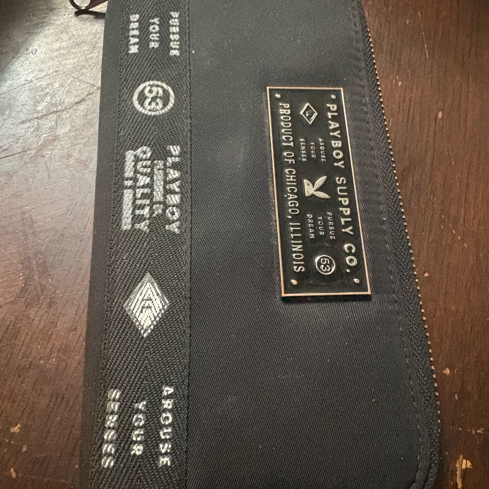 PLAYBOY Black Wallet with Silver Accents